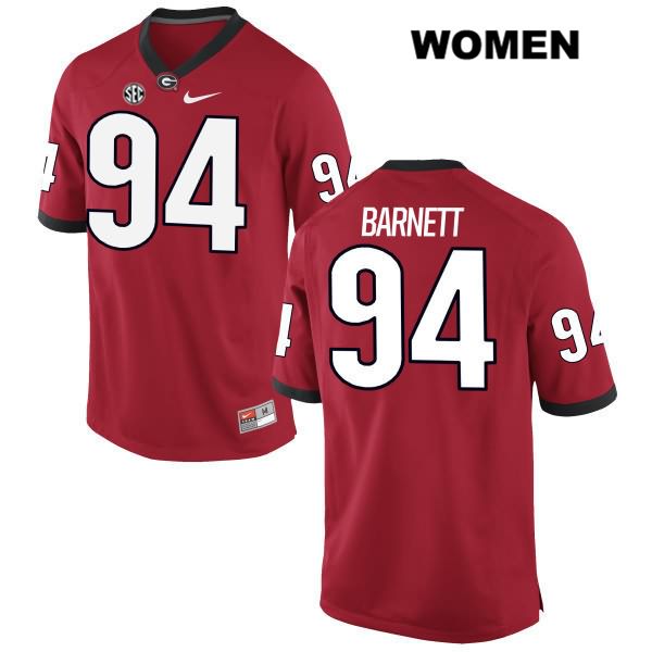 Georgia Bulldogs Women's Michael Barnett #94 NCAA Authentic Red Nike Stitched College Football Jersey SSC1756SG